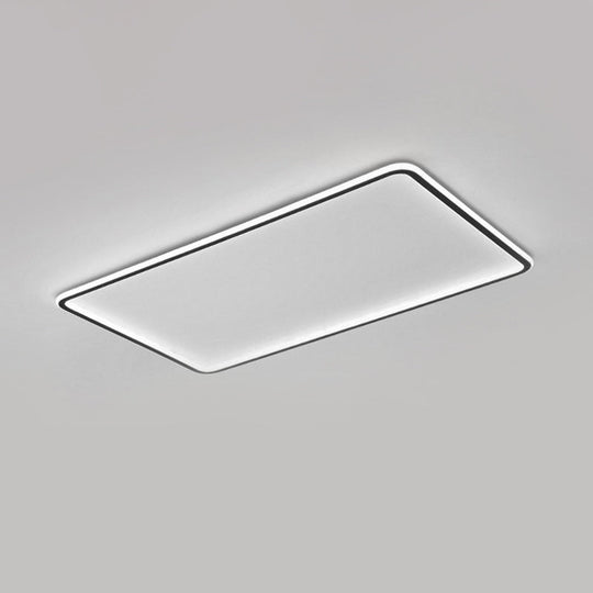 Sleek Black Acrylic LED Ceiling Light - Ultra-Thin Panel, Simplicity Flush Mounted for Living Room