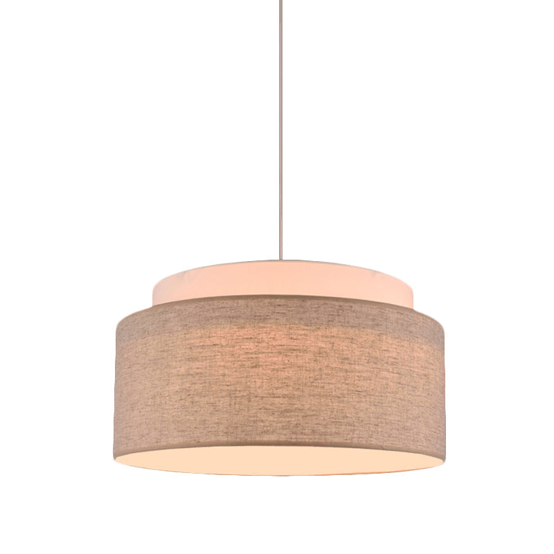 Modern Flaxen Double Circular Chandelier Light - Hand Woven Fabric Drop Lamp (5-Bulb) for Hotels