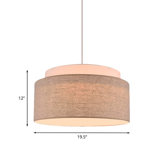 Modern Flaxen Double Circular Chandelier Light - Hand Woven Fabric Drop Lamp (5-Bulb) for Hotels