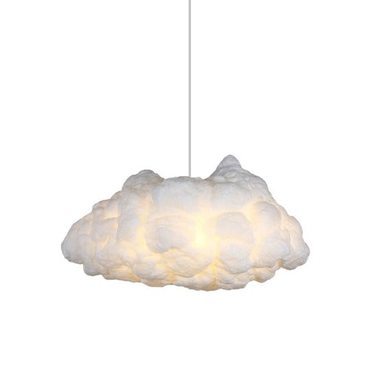 Modern Cloudy Art Silk Chandelier Lamp - Stylish White Pendant Ceiling Light