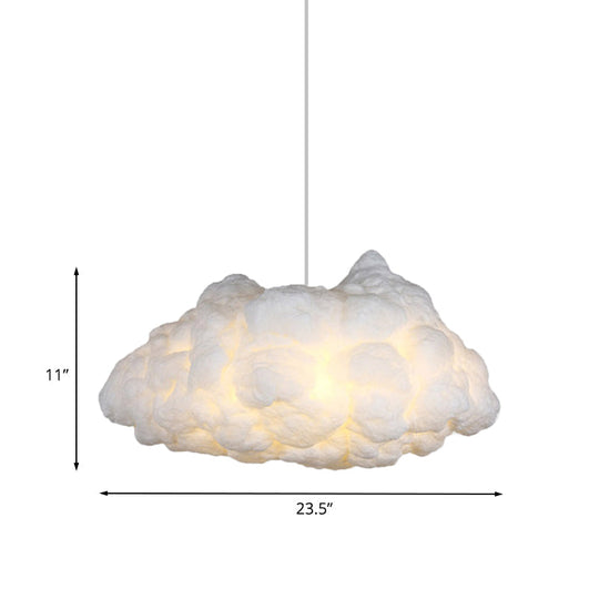 Modern Cloudy Art Silk Chandelier Lamp - Stylish White Pendant Ceiling Light