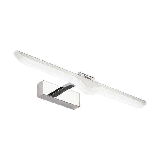 Modern Linear Acrylic Vanity Light Fixture - Led Nickel Finish Wall Sconce Lamp In Warm/White