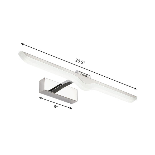 Modern Linear Acrylic Vanity Light Fixture - Led Nickel Finish Wall Sconce Lamp In Warm/White