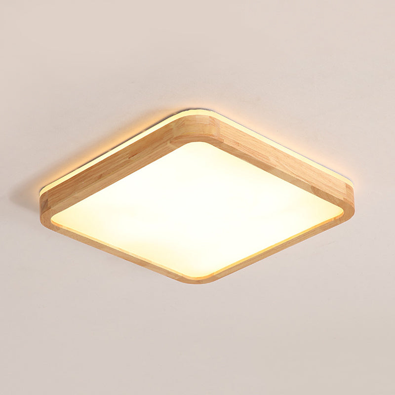 16/19.5 Inch Nordic Beige Led Flush Mount Ceiling Light With Acrylic Diffuser