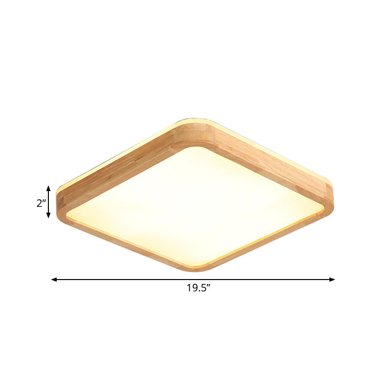 16/19.5 Inch Nordic Beige LED Flush Mount Ceiling Light with Acrylic Diffuser