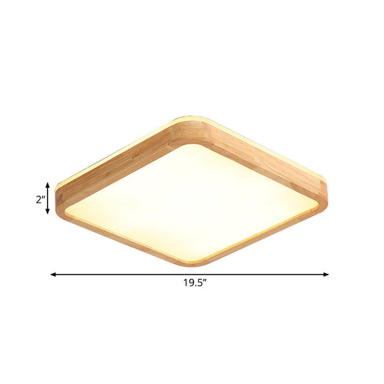 16/19.5 Inch Nordic Beige LED Flush Mount Ceiling Light with Acrylic Diffuser