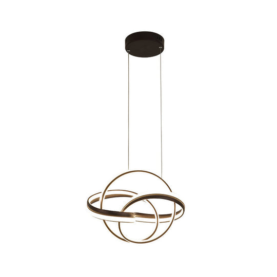 Modern Acrylic Drop Lamp Integrated LED Chandelier in White/Coffee - Stylish Lighting Fixture