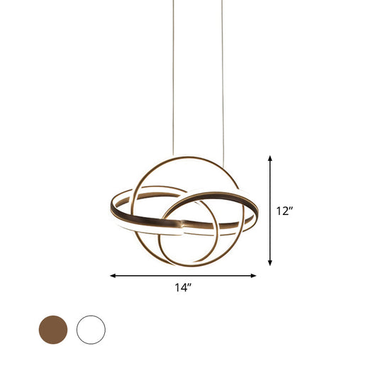 Modern Acrylic Drop Lamp Integrated LED Chandelier in White/Coffee - Stylish Lighting Fixture