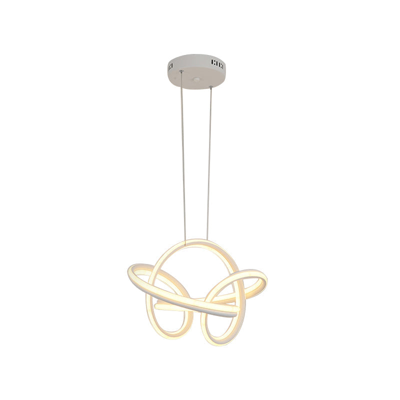 Modern Cycle Acrylic Led Chandelier Light Fixture In White/Coffee Perfect For Over Table