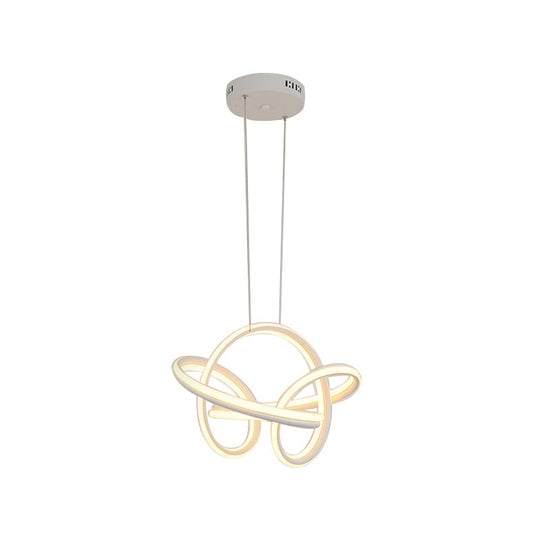 Modern Cycle Acrylic Led Chandelier Light Fixture In White/Coffee Perfect For Over Table