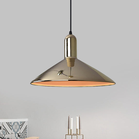 Industrial Style Pendant Light Fixture: Iron Gold/Silver Down Lighting, 1-Bulb, Perfect for Living Room