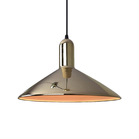 Industrial Style Pendant Light Fixture: Iron Gold/Silver Down Lighting, 1-Bulb, Perfect for Living Room