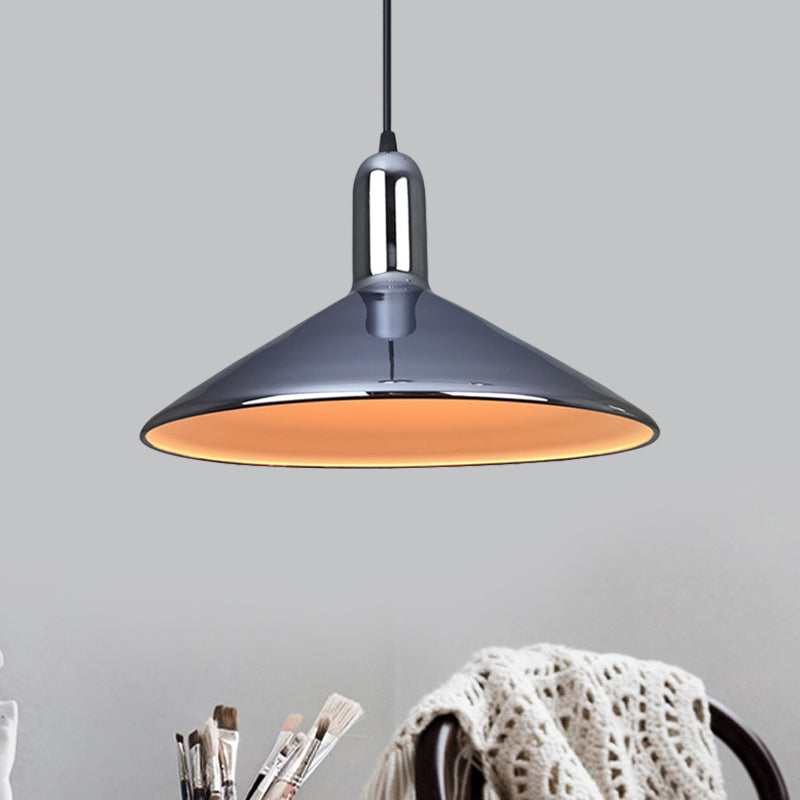 Industrial Style Pendant Light Fixture: Iron Gold/Silver Down Lighting, 1-Bulb, Perfect for Living Room