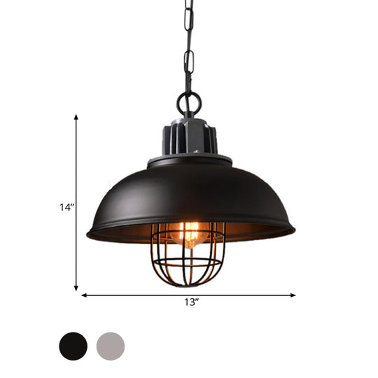 Modern White/Black Pendant Light With Factory Iron Bowl Shape Ceiling Suspension Lamp