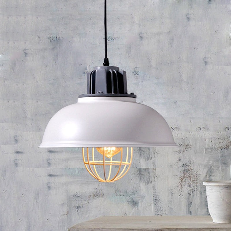 Modern White/Black Pendant Light With Factory Iron Bowl Shape Ceiling Suspension Lamp White