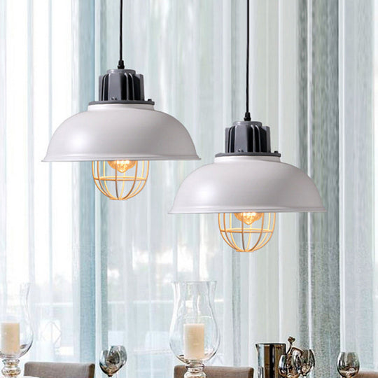 Modern White/Black Pendant Light With Factory Iron Bowl Shape Ceiling Suspension Lamp