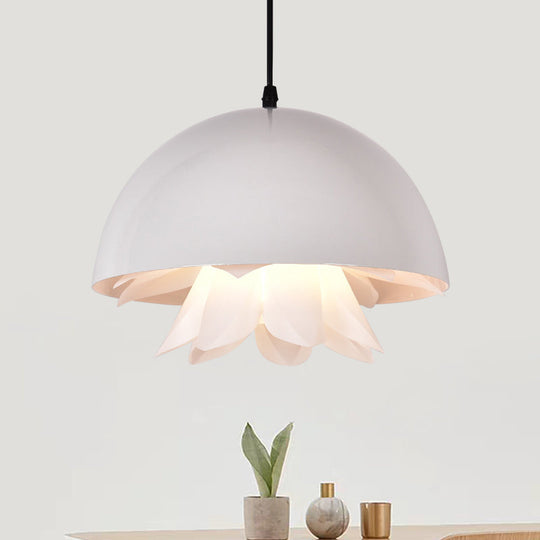 1-Bulb Suspended Pendant Light in Black/White/Gold for Kitchen - Warehouse Jellyfish Iron Ceiling Lamp