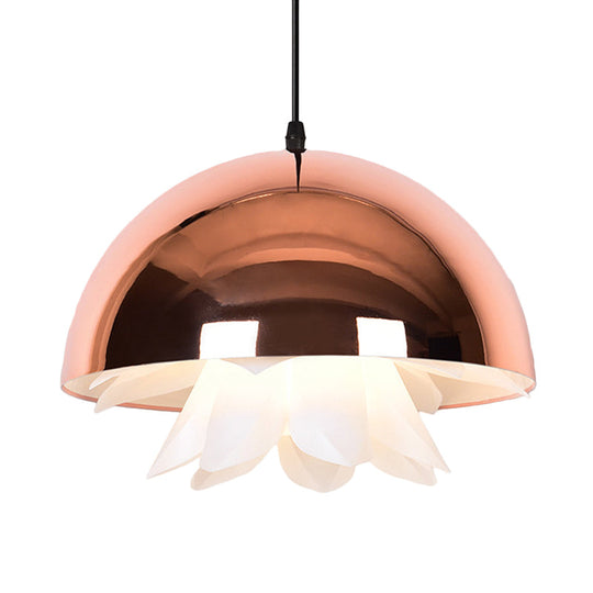 1-Bulb Suspended Pendant Light in Black/White/Gold for Kitchen - Warehouse Jellyfish Iron Ceiling Lamp