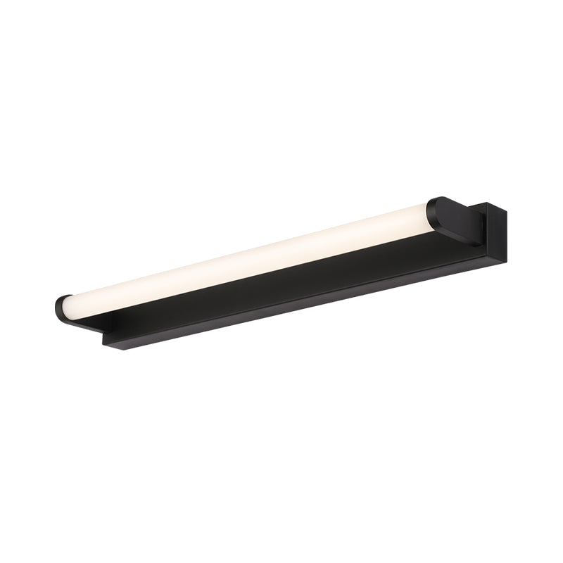 Minimalistic Led Vanity Sconce Bathroom Wall Light - Black Tubular Acrylic Shade (16/20/24 L)