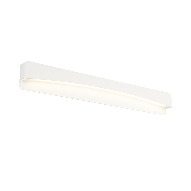 Led Bath Vanity Light With Modern Metal Shade - White Surface Wall Sconce In Three Sizes