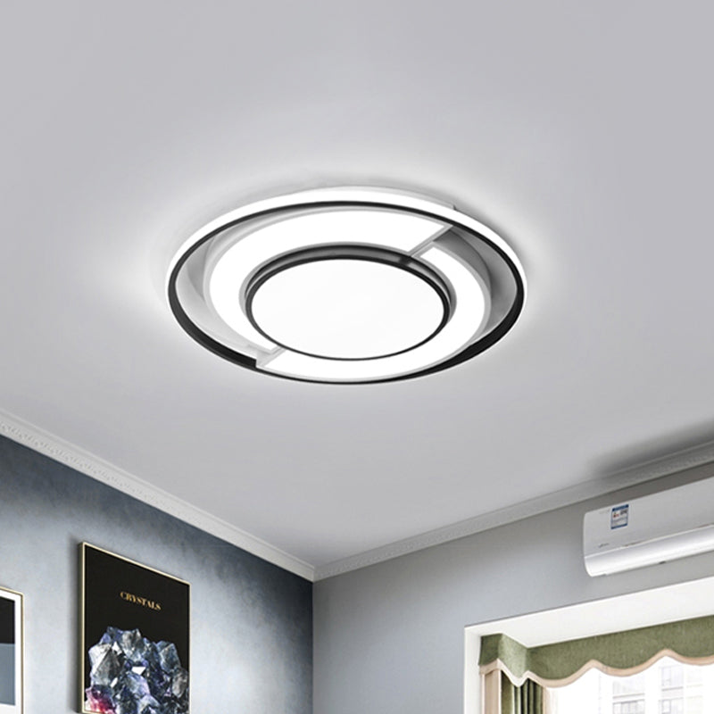 Sleek Spliced Round Thin Ceiling Lamp: Acrylic 16.5/20.5 Inches Wide Led Flush Mount Light In