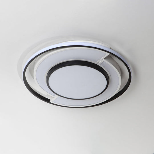 Sleek Spliced Round Thin Ceiling Lamp: Acrylic 16.5/20.5 Inches Wide Led Flush Mount Light In