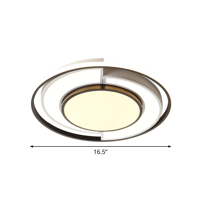 Sleek Spliced Round Thin Ceiling Lamp: Acrylic 16.5/20.5 Inches Wide Led Flush Mount Light In