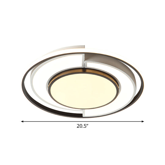 Sleek Spliced Round Thin Ceiling Lamp: Acrylic 16.5/20.5 Inches Wide Led Flush Mount Light In