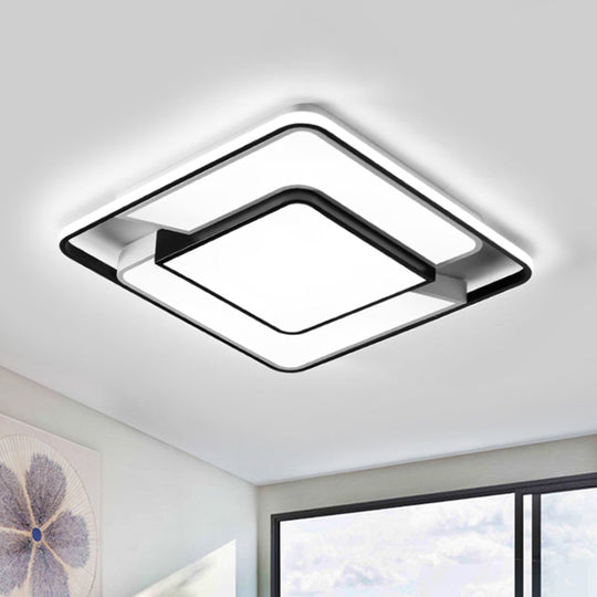 Black-White Modern Spliced LED Ceiling Lamp for Bedroom - 18"/21.5" Wide