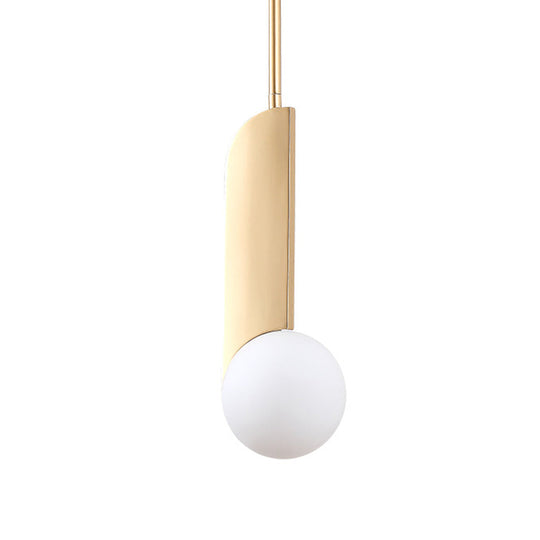 Golden Ivory Glass Pendant Light With Colonial Spherical Design - Ideal For Living Rooms