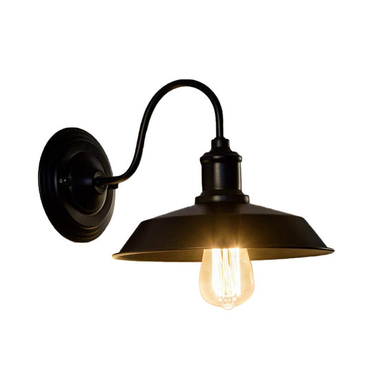 Vintage Style Metal Wall Sconce With Barn Shade For Restaurant Lighting