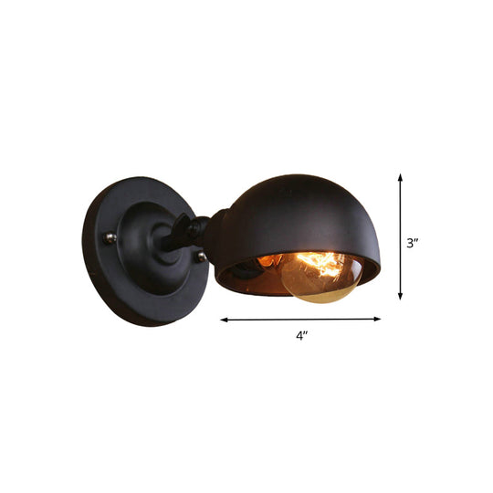 Dome Shade Metal Wall Sconce - Adjustable And Stylish Mountable Light For Bedroom