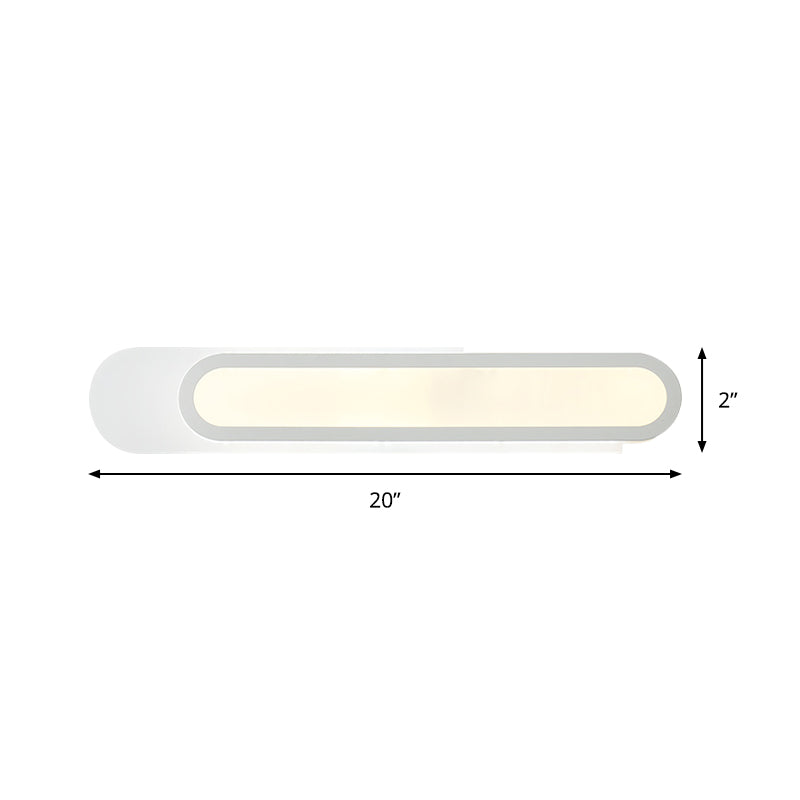 Modern Led Vanity Light With Acrylic Shade - White Wall Sconce Warm/White 12/18/20 Wide