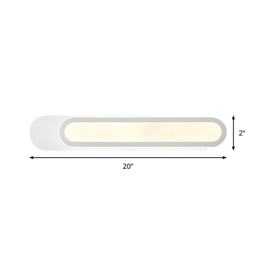 Modern Led Vanity Light With Acrylic Shade - White Wall Sconce Warm/White 12/18/20 Wide