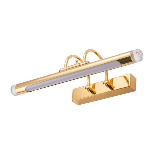 16/21 Cylindrical Vanity Light In Metallic Gold - Modernism Style Led Warm/White Lighting