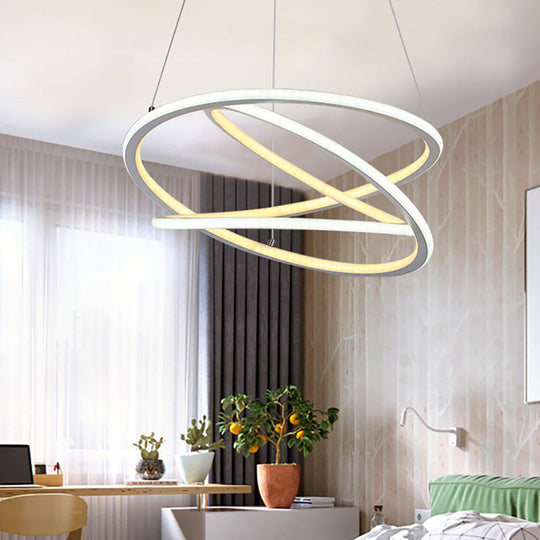 Sleek Acrylic Led Ceiling Light Fixture: Modern Spiral Chandelier Pendant For Living Room In