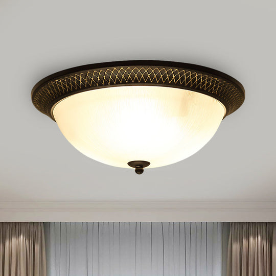 Opaline Glass Brass Flush Mount LED Ceiling Light for Hallway - Classic & Stylish, 12.5"/15" W