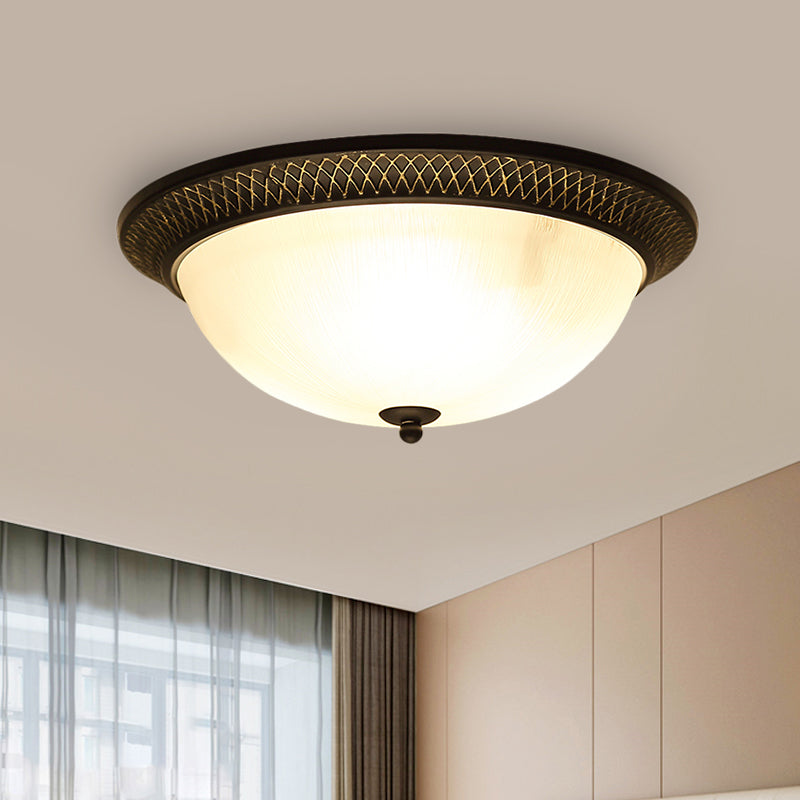 Opaline Glass Brass Flush Mount LED Ceiling Light for Hallway - Classic & Stylish, 12.5"/15" W