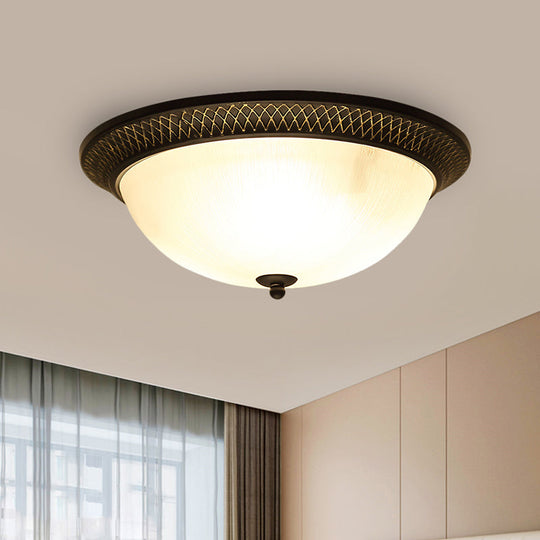 Opaline Glass Brass Flush Mount LED Ceiling Light for Hallway - Classic & Stylish, 12.5"/15" W