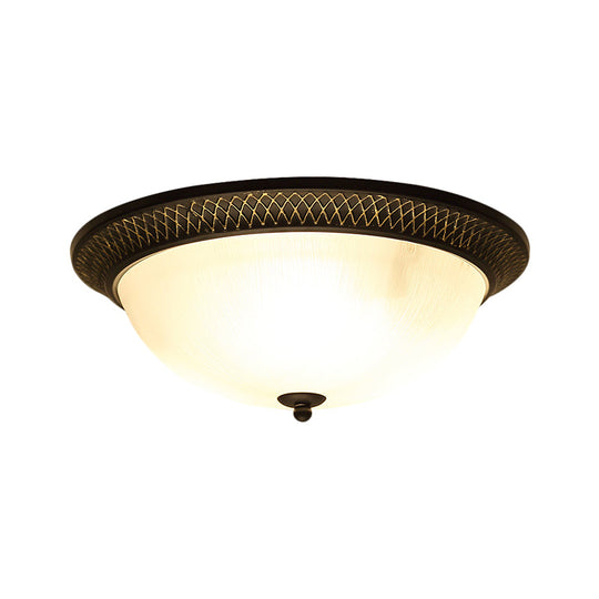 Opaline Glass Brass Flush Mount LED Ceiling Light for Hallway - Classic & Stylish, 12.5"/15" W