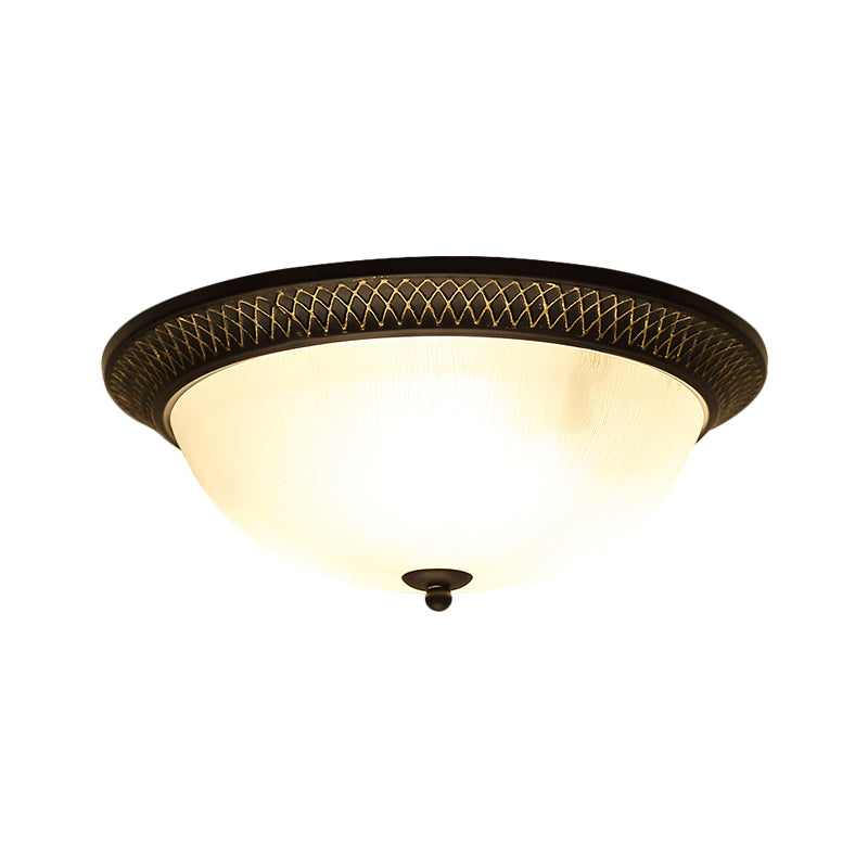 Opaline Glass Brass Flush Mount Led Ceiling Light For Hallway - Classic & Stylish 12.5/15 W