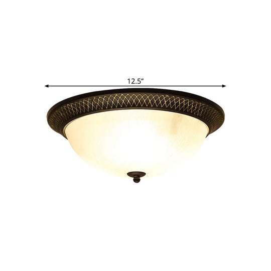 Opaline Glass Brass Flush Mount LED Ceiling Light for Hallway - Classic & Stylish, 12.5"/15" W