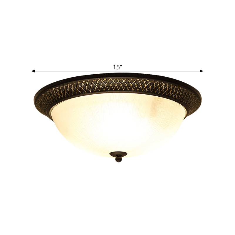 Opaline Glass Brass Flush Mount LED Ceiling Light for Hallway - Classic & Stylish, 12.5"/15" W