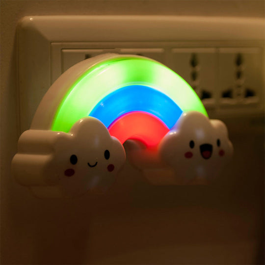 Rainbow Small Nightlight For Baby Room - Red-Green Cartoon Led Wall Lamp