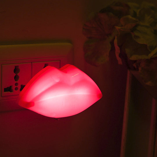 Plastic Led Lip Wall Light - Red Decor Night Lighting For Bedroom