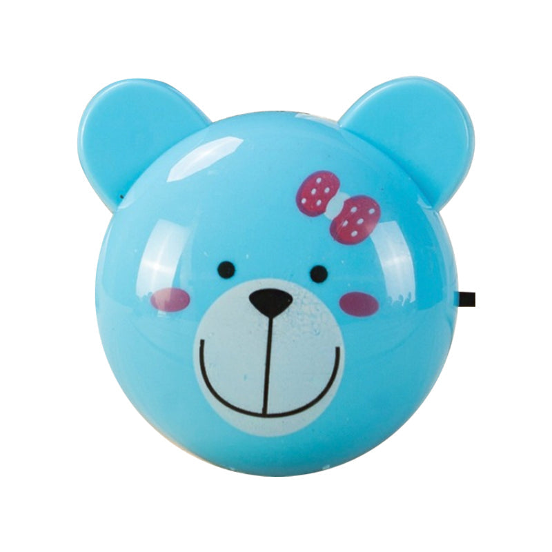 Blue Bear Cartoon Led Night Light With Plastic Shade For Small Plug-In Walls