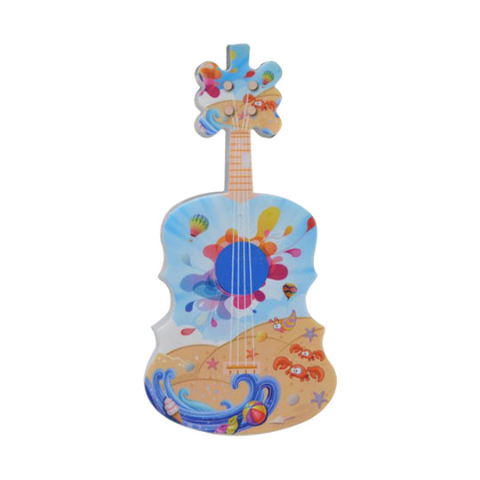 Guitar Mini Led Wall Lamp For Kids - Blue/Yellow Or Red/Blue Night Light With Remote