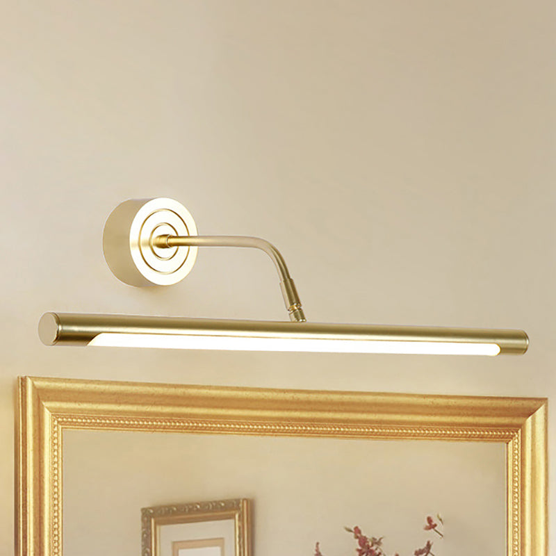 Slim Golden Led Vanity Mirror Light With Modern Metal Design - 16/20 Wall Mount Lamp For Bedroom