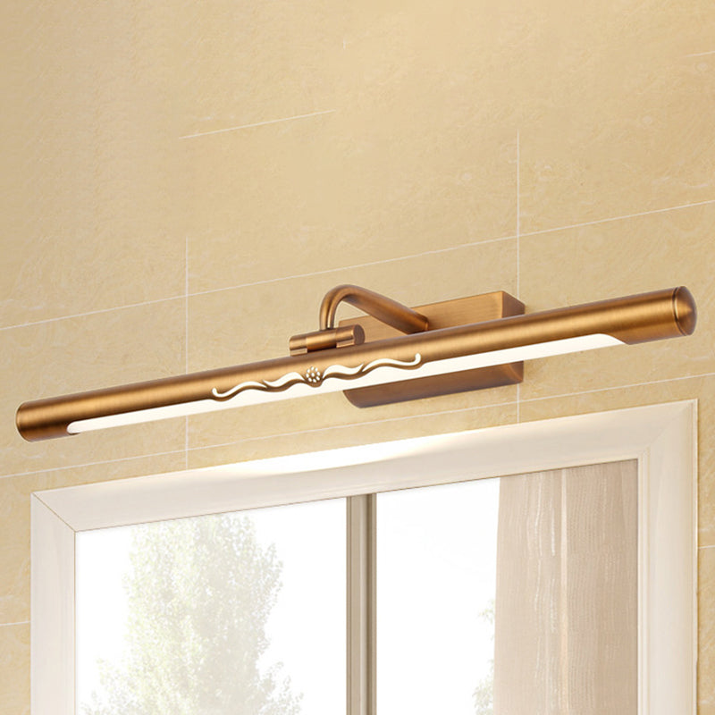 Vintage Linear Wall Mounted Led Vanity Light With Straight Arm - Bronze Finish