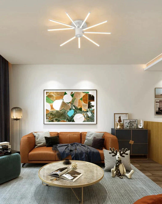 Contemporary Simple Creative Living Room LED Revolving Fireworks Ceiling